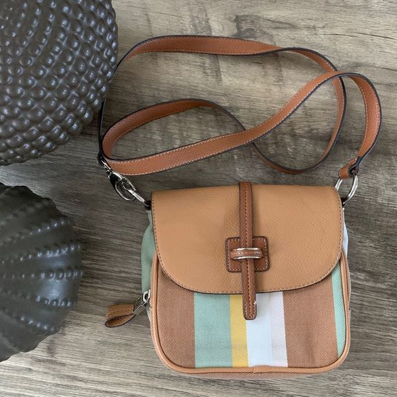 Tignanello Handbags - Tignanello Striped Crossbody Handbag 90s Y2K